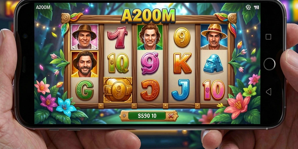 Screenshot A200M menampilkan keseruan gameplay Slot yang mengasyikkan.
