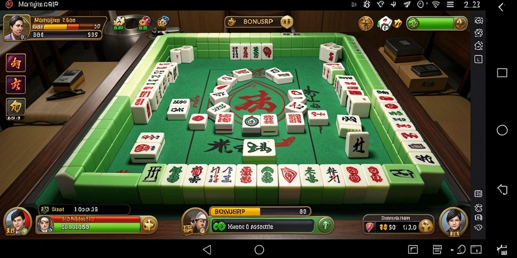 Tangkapan layar gameplay BONUSRP menampilkan suasana Mahjong yang mengasyikkan.
