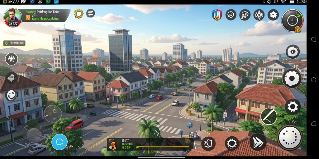 Tangkapan layar utama ER777 menunjukkan gameplay pembangunan kota yang seru.