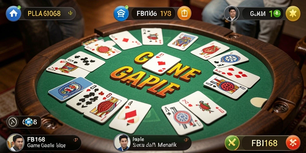 Tampilan gameplay seru dalam FB168 saat bermain Gaple.
