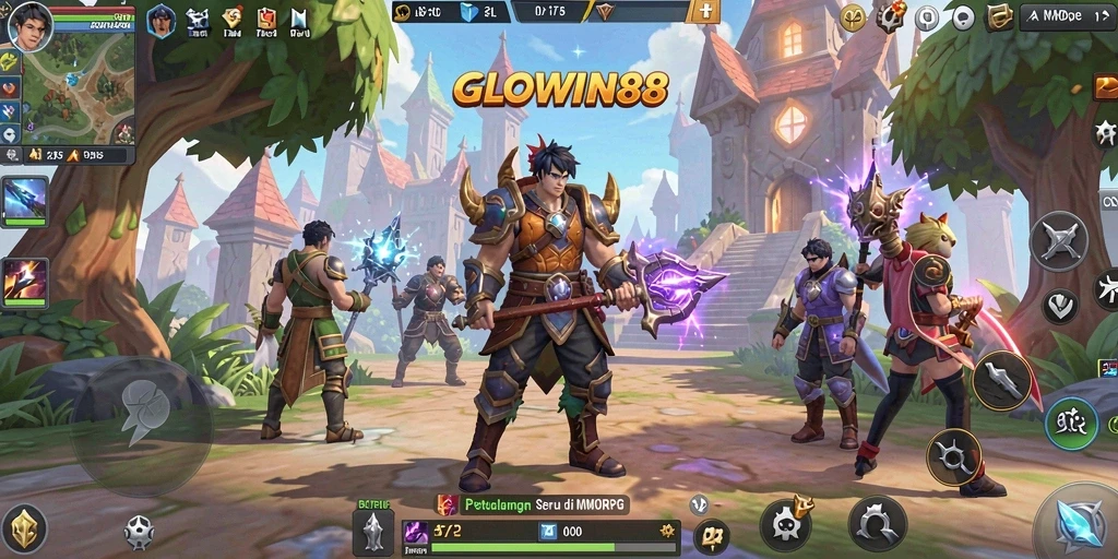 Tampilan gameplay seru dalam dunia GLOWIN88 yang memukau.