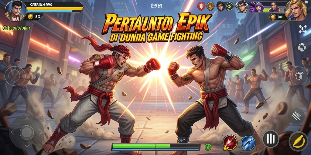 Tangkapan layar <strong>KRISNA96</strong> menampilkan pertarungan aksi yang mendebarkan.