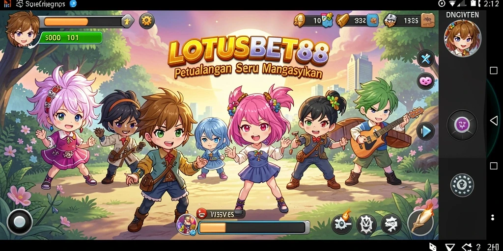 Tangkapan layar utama LOTUSBET88 menampilkan aksi karakter Anime dalam pertarungan seru.