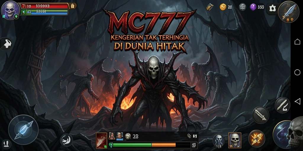 Tampilan menakutkan gameplay MC777 menampilkan suasana Horror yang mencekam.