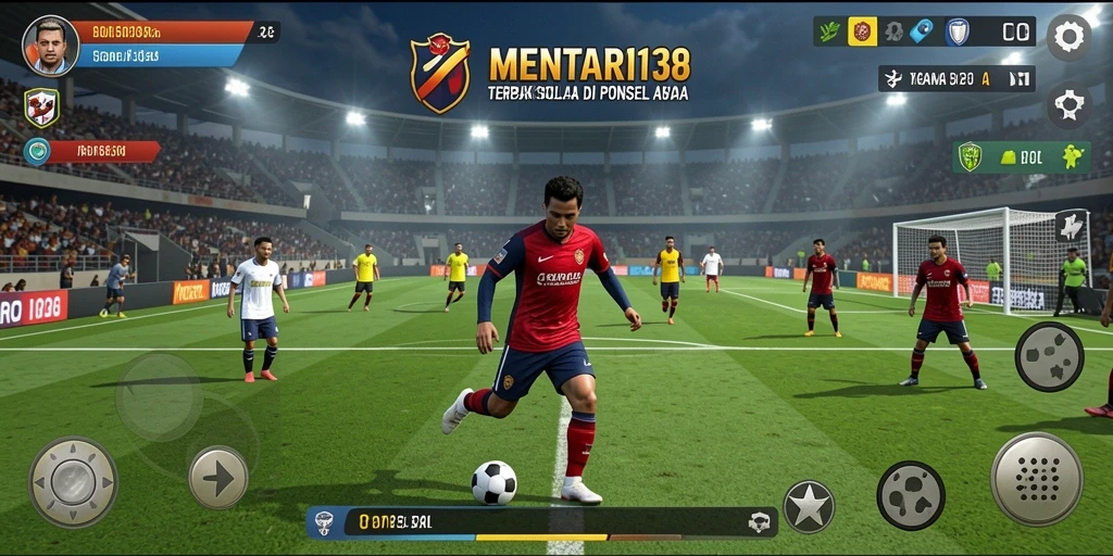 Menampilkan aksi seru gameplay sepak bola dalam MENTARI138.